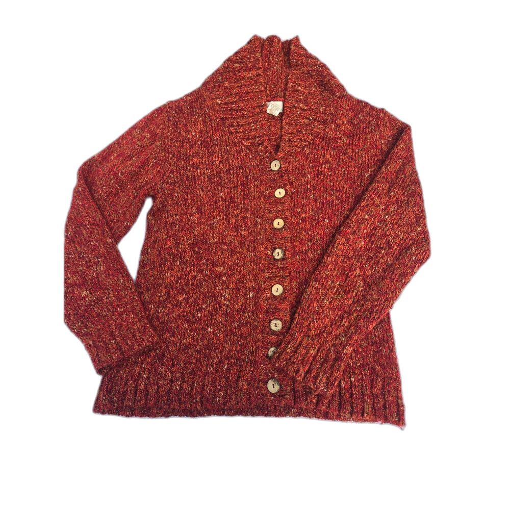 Through The country Door Textured knit Button front cardigan sweater sz. M